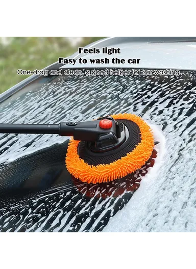 108cm Telescopic Long Handle Car Wash Broom Soft Washing Mop Non-Scratch Cleaning Tool 9595