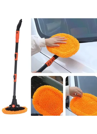 108cm Telescopic Long Handle Car Wash Broom Soft Washing Mop Non-Scratch Cleaning Tool 9595
