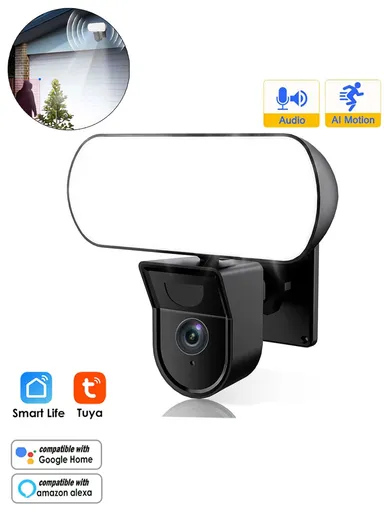 2MP Camera PIR Motion Detection WiFi Monitor Camera Two-Way Voice H.265 Smart Dual Light Night Vision Camera QF615 - EU Plug 