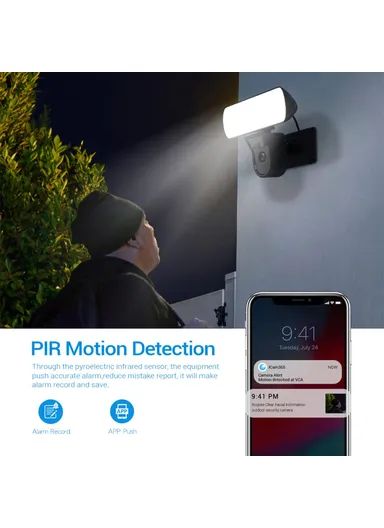 2MP Camera PIR Motion Detection WiFi Monitor Camera Two-Way Voice H.265 Smart Dual Light Night Vision Camera QF615 - EU Plug 