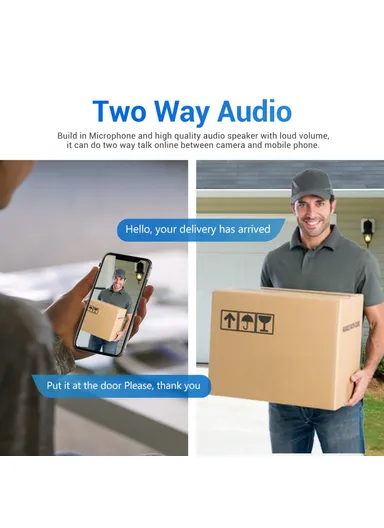 2MP Camera PIR Motion Detection WiFi Monitor Camera Two-Way Voice H.265 Smart Dual Light Night Vision Camera QF615 - EU Plug 