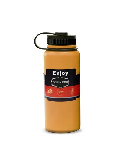 800 ML Austenitic Stainless Steel &amp; Pc Plastic Cover Water Bottle MY-0158 (D8.5 x H23.5)cm