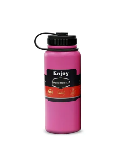 800 ML Austenitic Stainless Steel &amp; Pc Plastic Cover Water Bottle MY-0158 (D8.5 x H23.5)cm
