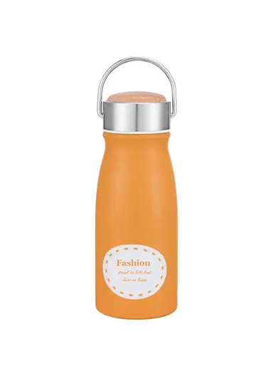 300ml Stainless Steel Eco-Friendly Portable Bottle For Outdoor Activities With Wooden Lid MY-0067 (D6 x H18.5)cm