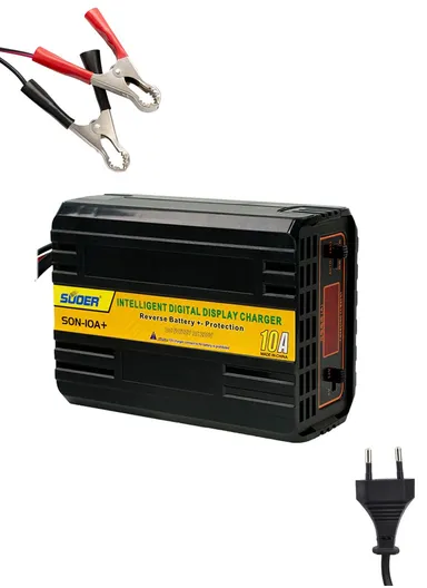 6v /12v 10A Car Battery Charger With Standard Three-Stage Charging Mode SON-10A+(L18.5 x W14 H6.5)cm