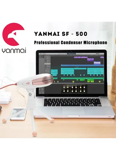3.5mm Condenser Microphone With Noise Canceling Desktop For Singing Recording SF-500