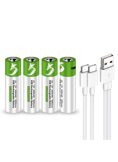 4-Pcs 1.5V 2600mAh AA Rechargeable Multifunctional Battery