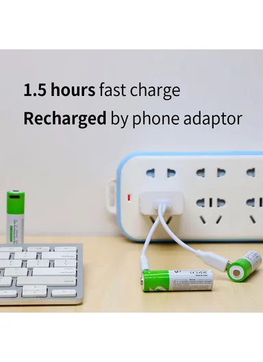 4-Pcs 1.5V 2600mAh AA Rechargeable Multifunctional Battery