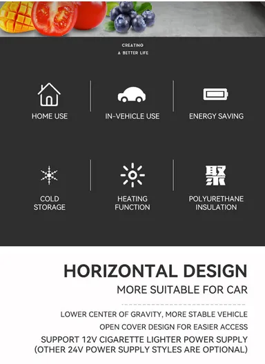 10L Polyurethane Insulation Car 12V/24V DC/Home 220V AC Portable Compact Fridge Cooler With -10°C to 65°C Temperature Adjustment, Shoulder Strap &amp; Temperature Digital Display, Visual Window For Home, Cars, Boats, Bed