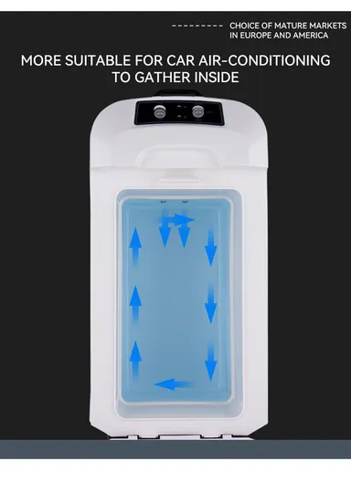 10L Polyurethane Insulation Car 12V/24V DC/Home 220V AC Portable Compact Fridge Cooler With -10°C to 65°C Temperature Adjustment, Shoulder Strap &amp; Temperature Digital Display, Visual Window For Home, Cars, Boats, Bed