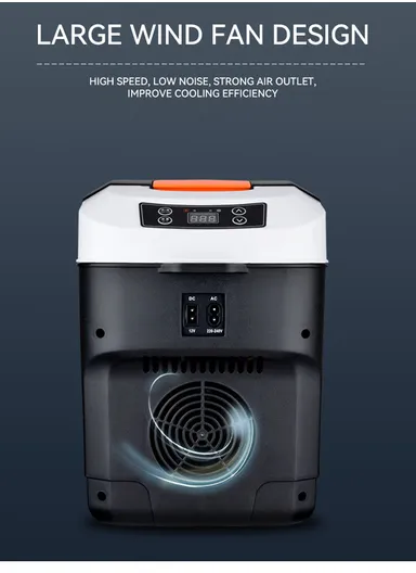 10L Polyurethane Insulation Car 12V/24V DC/Home 220V AC Portable Compact Fridge Cooler With -10°C to 65°C Temperature Adjustment, Shoulder Strap &amp; Temperature Digital Display, Visual Window For Home, Cars, Boats, Bed