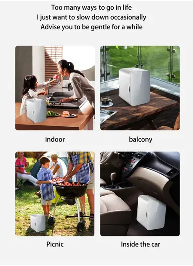 22L Portable Compact Personal Fridge Cooler with Digital Display With Cooling &amp; Warming Modes DC 12V CAR COOLER AC 220V Home Office Mini Fridge Temperature Preservative Cooler (L37 x W31 x H43.5)cm - Silver