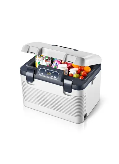 19L Dual-Core Portable Refrigerator Mini Fridge for Cars Trucks Home Office DC 12V/ DC 24V/ AC 220V with Digital Display (L30 x W45 x H36)cm