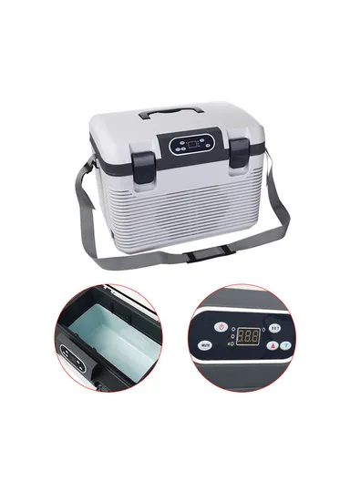 19L Dual-Core Portable Refrigerator Mini Fridge for Cars Trucks Home Office DC 12V/ DC 24V/ AC 220V with Digital Display (L30 x W45 x H36)cm