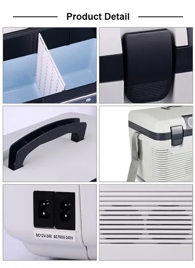 19L Dual-Core Portable Refrigerator Mini Fridge for Cars Trucks Home Office DC 12V/ DC 24V/ AC 220V with Digital Display (L30 x W45 x H36)cm