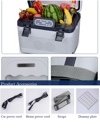 19L Dual-Core Portable Refrigerator Mini Fridge for Cars Trucks Home Office DC 12V/ DC 24V/ AC 220V with Digital Display (L30 x W45 x H36)cm