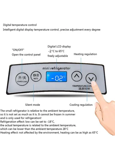 28L Polyurethane INSULATION Dual-Core Portable Refrigerator Mini Fridge for Cars Trucks Home Office DC 12V/ DC 24V/ AC 220V with Digital Display (L52 x W28 x H40)cm