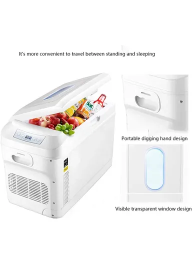 28L Polyurethane INSULATION Dual-Core Portable Refrigerator Mini Fridge for Cars Trucks Home Office DC 12V/ DC 24V/ AC 220V with Digital Display (L52 x W28 x H40)cm