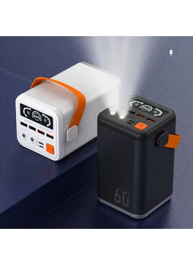 60000mAh 35W Outdoor Power Supply Power Bank Super Fast Charging Portable With LED Light For Notebook Home Camping YT2030-V1.1 - Grey