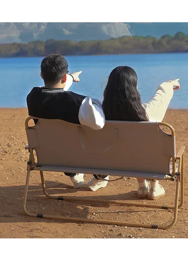 Oxford &amp; Aluminum Alloy Foldable Portable Double Chair for Outdoors FX-7055-1 (L45 x W109 x H73)cm