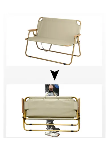 Oxford &amp; Aluminum Alloy Foldable Portable Double Chair for Outdoors FX-7055-1 (L45 x W109 x H73)cm