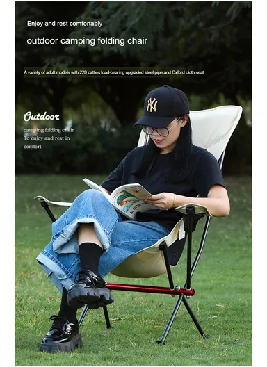 Aluminum Chair with Armrests Foldable Chair For Outdoors FX-7080 (L75 x W63 x H100)cm - Grey