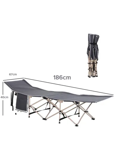 186x67x40cm 110Kg Max Load Square Tube Folding Bed Camping Cot Oxford Foldable Camping Bed For Outdoors