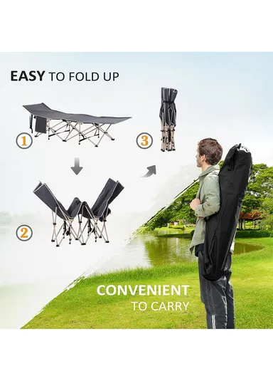 186x67x40cm 110Kg Max Load Square Tube Folding Bed Camping Cot Oxford Foldable Camping Bed For Outdoors