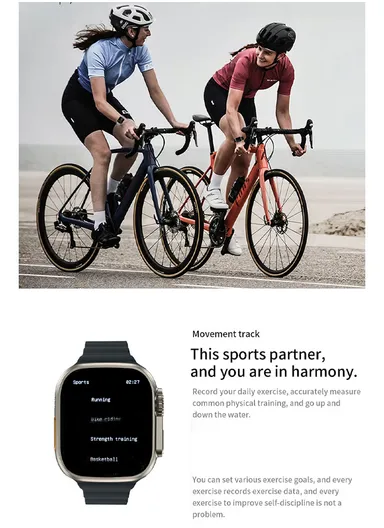 Z70Ultra 2.01" Smart Watch Bluetooth Call Music Play Display Sports With Wireless Charger