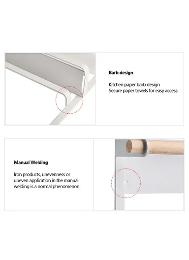 Magnetic Refrigerator Shelf Wall Mounted Towel Storage Holder Organizer (L7 x W24.5 x H34)cm - Black