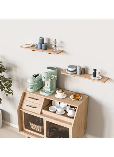 20x90cm Wood Storage Rack Wall Mounted Wood Display Shelf Holder For Kitchen Office Home Bathroom Decor