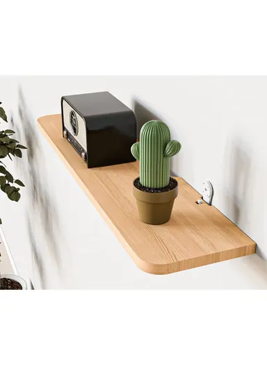20x90cm Wood Storage Rack Wall Mounted Wood Display Shelf Holder For Kitchen Office Home Bathroom Decor