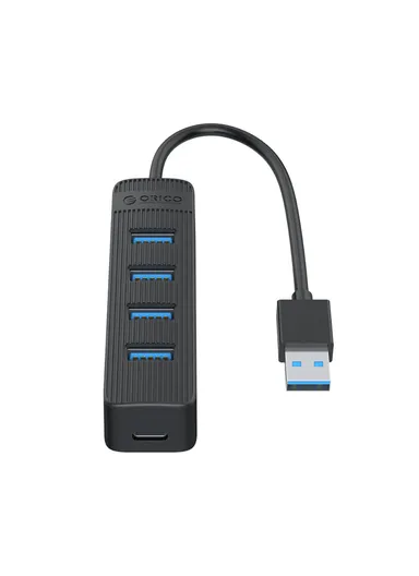 Portable 4-Port USB Hub USB 3.0 Splitter Adapter for PC Computer - Black TWU3-4A