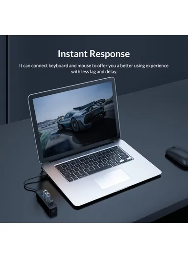 Portable 4-Port USB Hub USB 3.0 Splitter Adapter for PC Computer - Black TWU3-4A