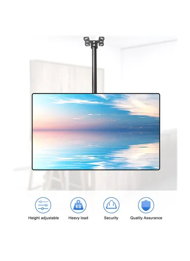 DJ02 1.9m TV Ceiling Mount 360-Degree Rotation Television Wall Holder Bracket Fits 32 to 55 Inch LED, LCD, OLED Screen
