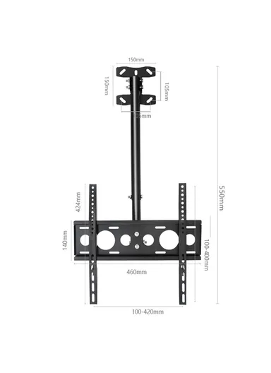 DJ02 1.9m TV Ceiling Mount 360-Degree Rotation Television Wall Holder Bracket Fits 32 to 55 Inch LED, LCD, OLED Screen