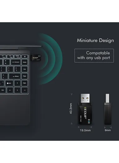 1300Mbps Mini USB3.0 WiFi Adapter Network Card USB Dual Band 5.8G/2.4GHz Wireless Adapter for Desktop PC Laptop EP-AC1689