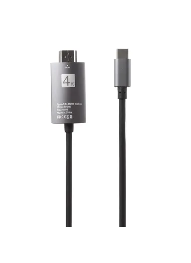 2m USB Type-C to HDMI 4K HD High-Speed Conversion Cable for Samsung Xiaomi Huawei - Black