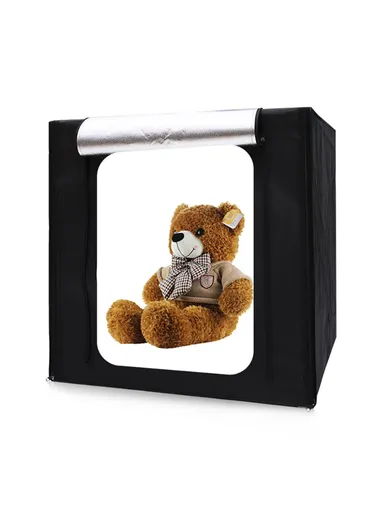 120cm Foldable Photography Photo Box Dimmable with 4Pcs LED Light Panel Lightbox for Camera Phone Photo Shooting (L122 x W100 x H122)cm - EU Plug