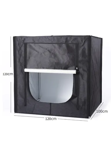 120cm Foldable Photography Photo Box Dimmable with 4Pcs LED Light Panel Lightbox for Camera Phone Photo Shooting (L122 x W100 x H122)cm - EU Plug