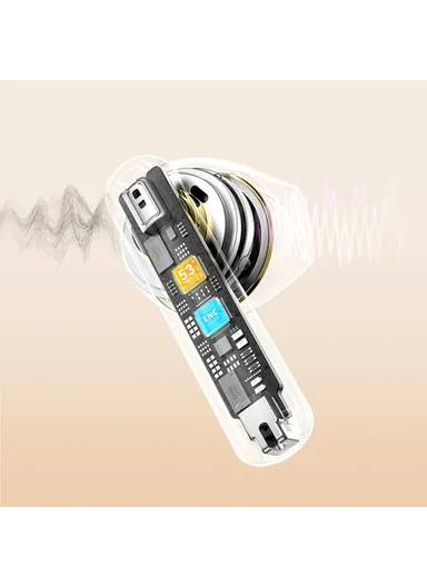 TWS Bluetooth 5.3 Stereo Headset ENC Noise Reduction Ergonomics Wireless Music Earphones 2E - Beige