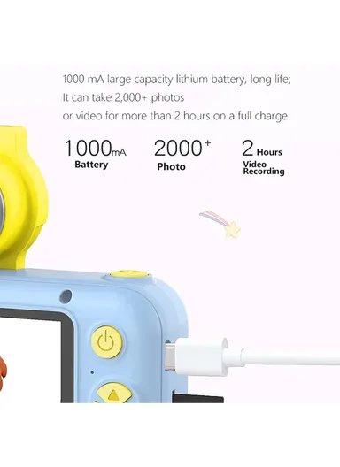 40MP 2.4 Inch IPS Screen Kids Selfie Digital Camera Birthday Gift Game Toy Children Camera X101 - Blue