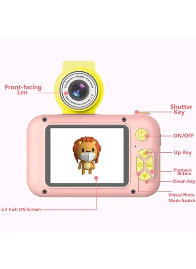 40MP 2.4 Inch IPS Screen Kids Selfie Digital Camera Birthday Gift Game Toy Children Camera X101 - Blue