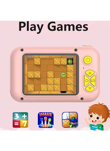 40MP 2.4 Inch IPS Screen Kids Selfie Digital Camera Birthday Gift Game Toy Children Camera X101 - Pink