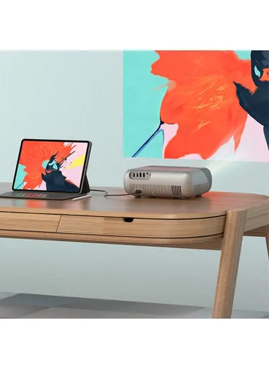 LCD 1080P HD Projector 2.4G / 5G WiFi Bluetooth Portable Movie Projector Home Theater 320ANSI, 2800 Lumens, 4K, Speaker, With Wireless Mirroring Screen D1000 - EU Plug