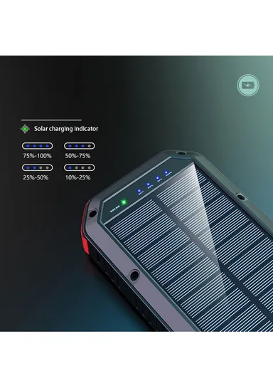 20000mAh 18W Portable Solar Power Bank with Wireless Charging Phone Charger External Battery Pack ES980S - Army Green