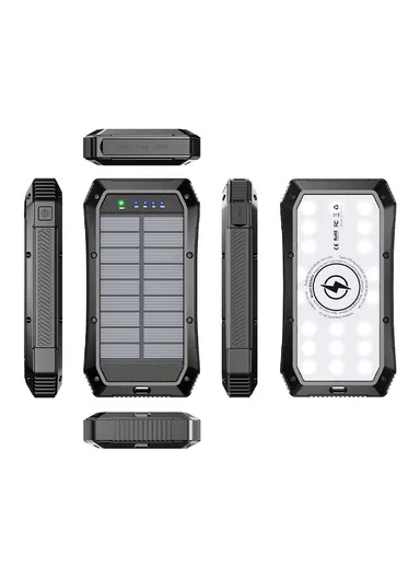 20000mAh 18W Portable Solar Power Bank with Wireless Charging Phone Charger External Battery Pack ES980S - Army Green