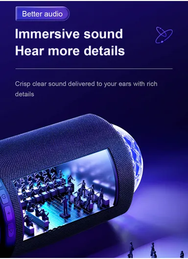 8W 2200mAh Maya Series RGB Wireless Speaker JR-MS01 -Black