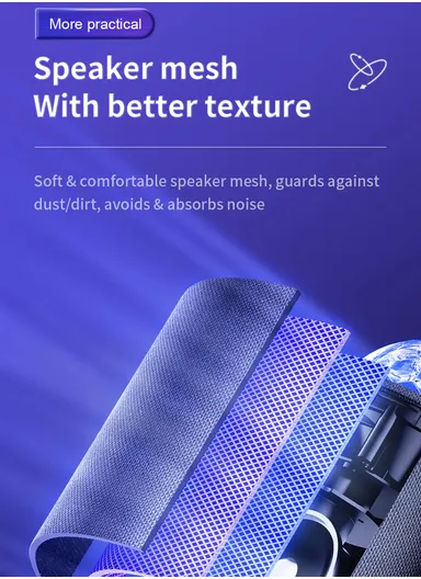 8W 2200mAh Maya Series RGB Wireless Speaker JR-MS01 -Black