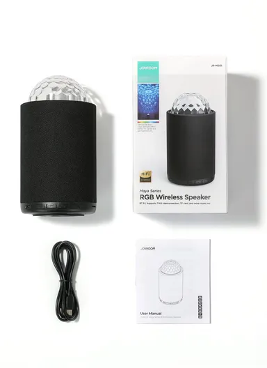 8W 2200mAh Maya Series RGB Wireless Speaker JR-MS01 -Black
